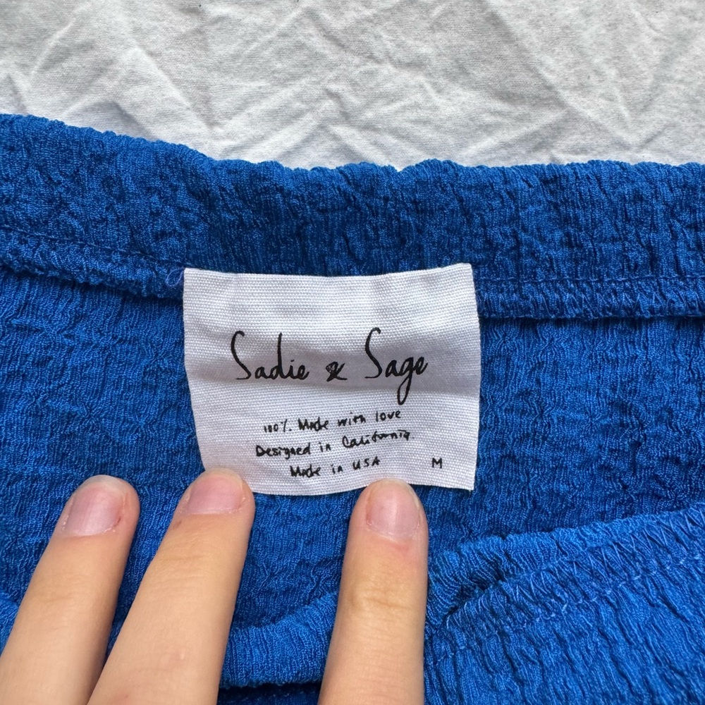 Sadie & Sage Vibrant Blue Textured Top